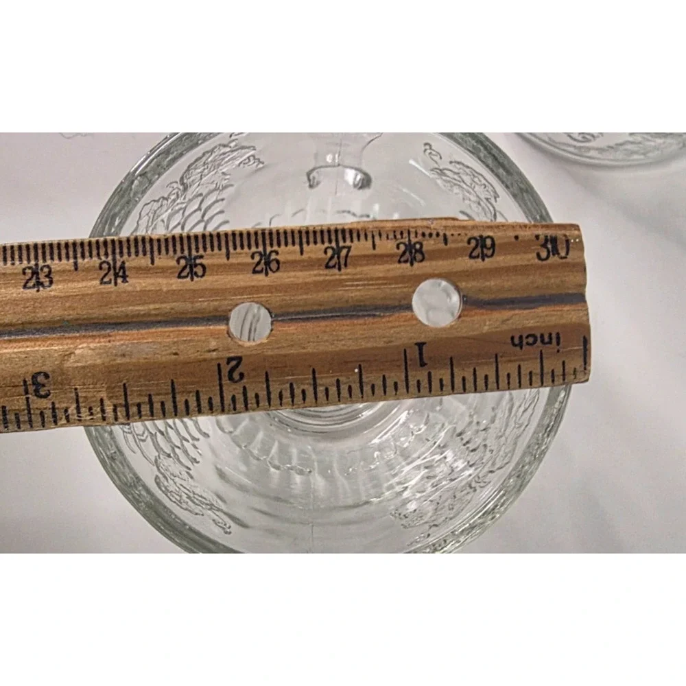 Vintage Anchor Hocking Grape Leaf Clear Glass Punch Cups Set of 8 USA